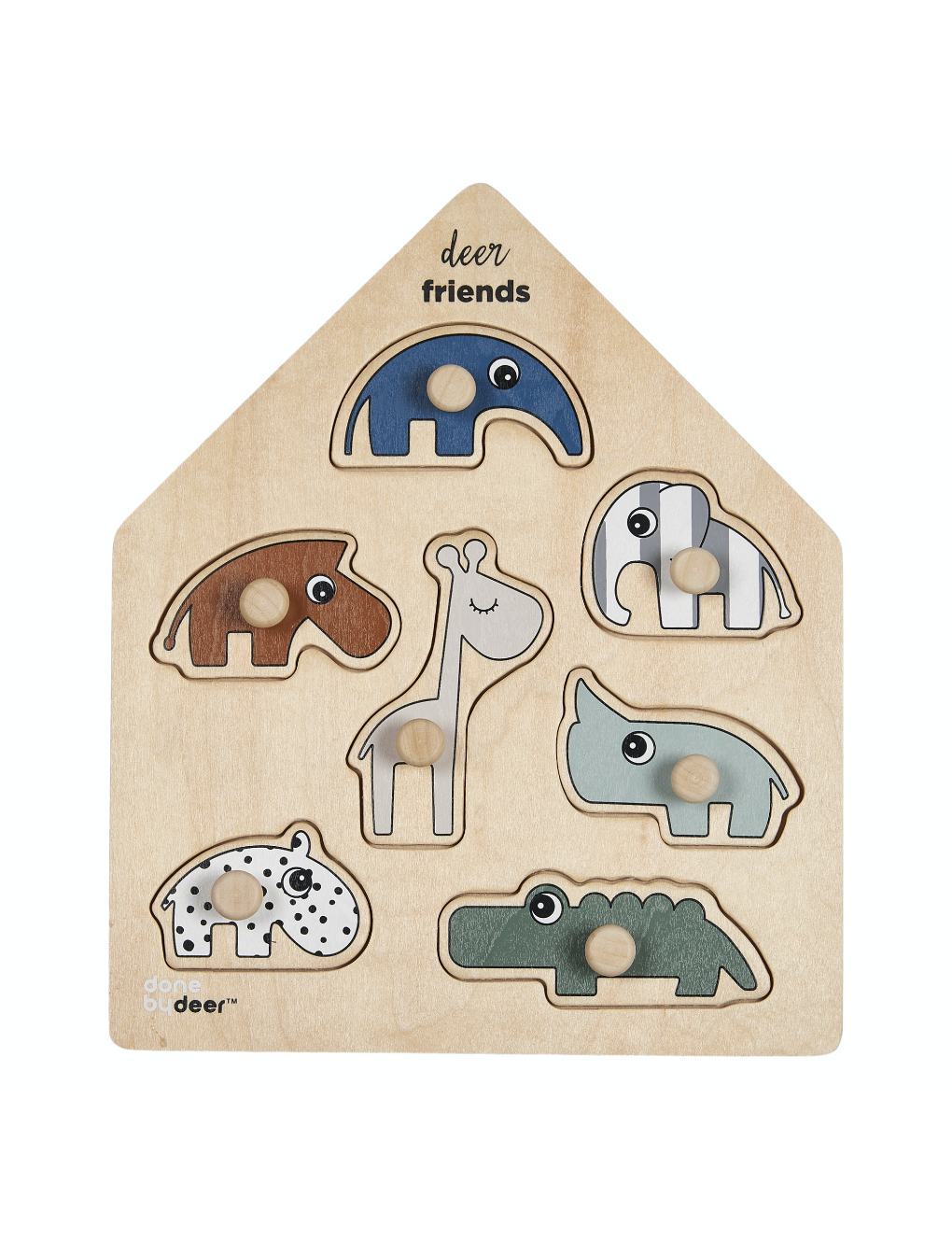 DONE BY DEER-Deer Friends Wooden Puzzle Multicoloured