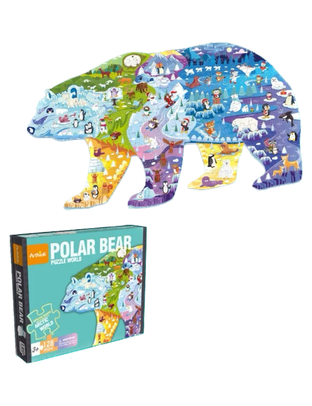 ARTHINK-Puzzle World (128 pcs) | Polar Bear